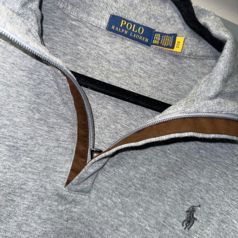 Polo by Ralph Lauren Gray and Brown Men's Polo Shirt